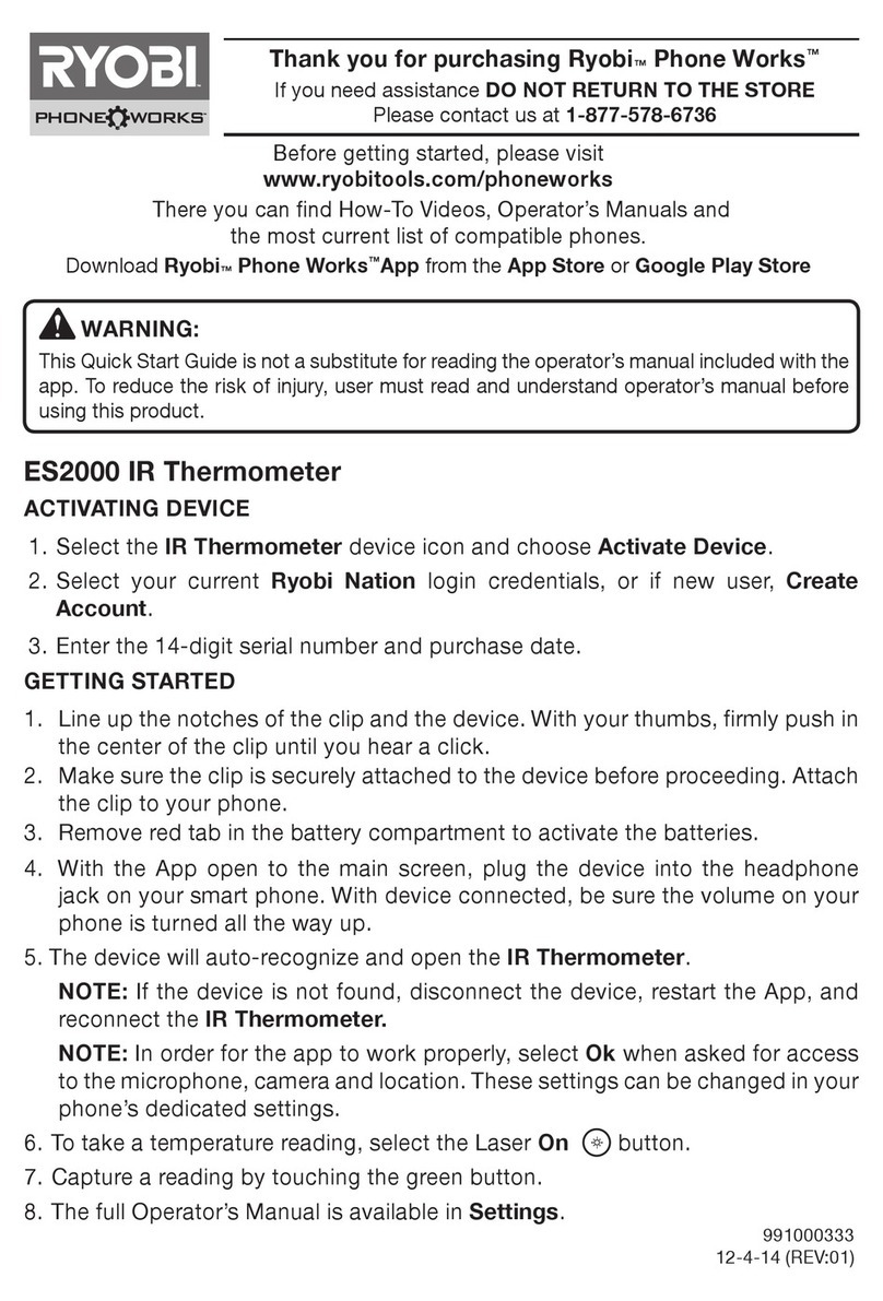 Ryobi Phone Works ES2000 quick start guide