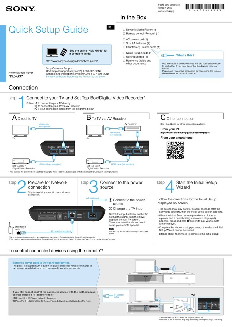 Sony NSZ-GS7 Quick setup guide