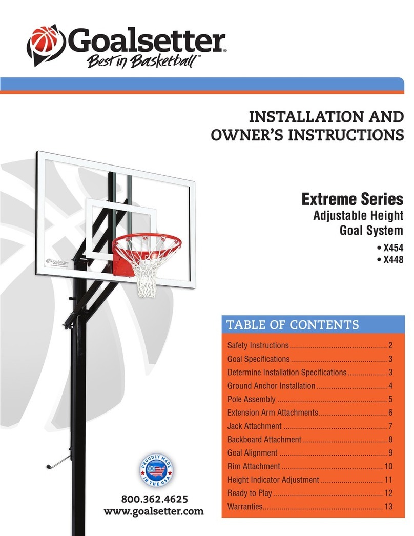 Goalsetter Systems EXTREME SERIES Installation and owner's instructions