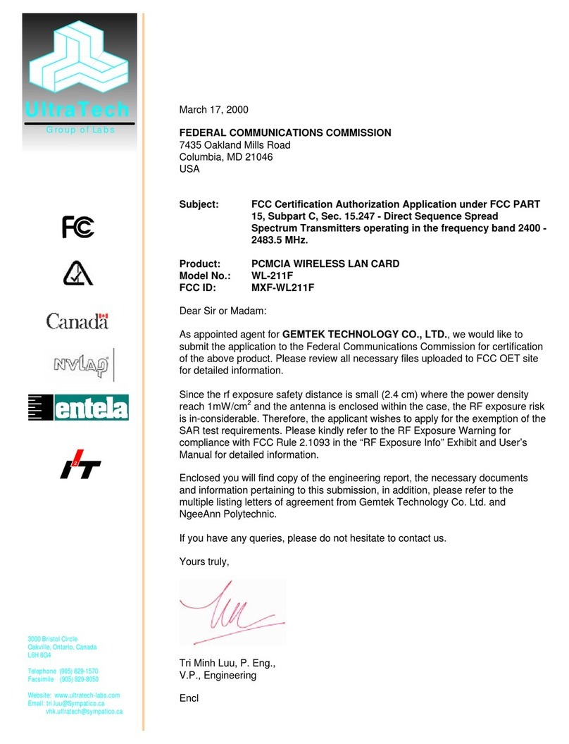 Gemtek WL-211F User manual