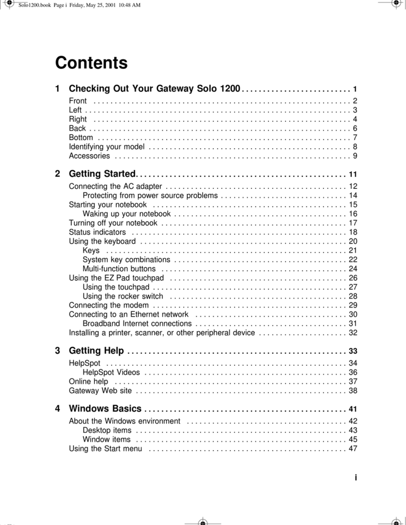 Gateway Solo 1200 User manual