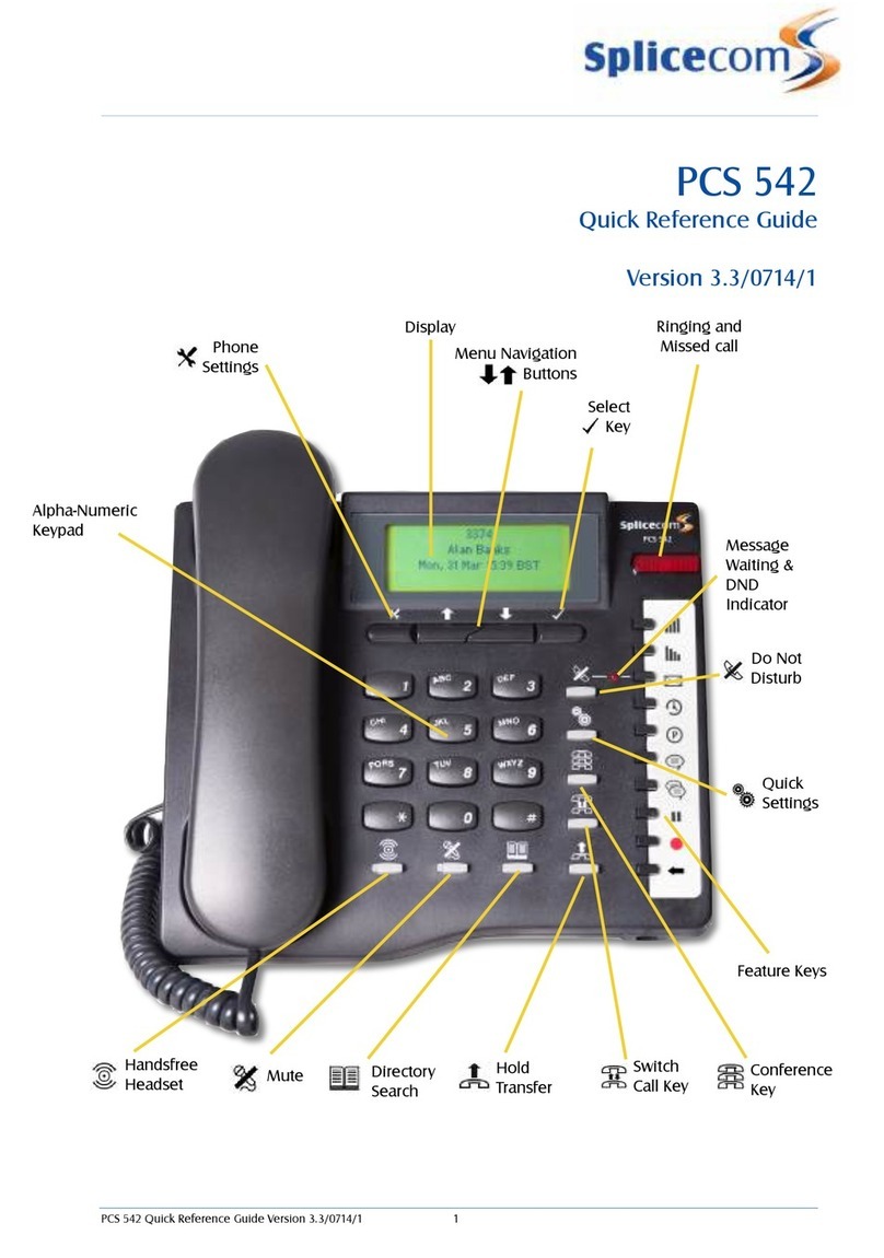 Splicecom PCS 542 User manual