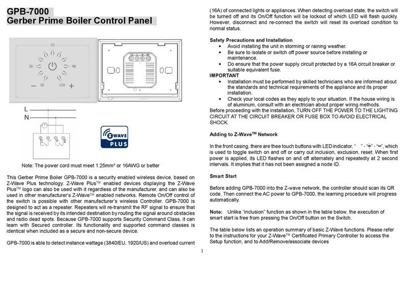 Gerber Prime GPB-7000 User manual