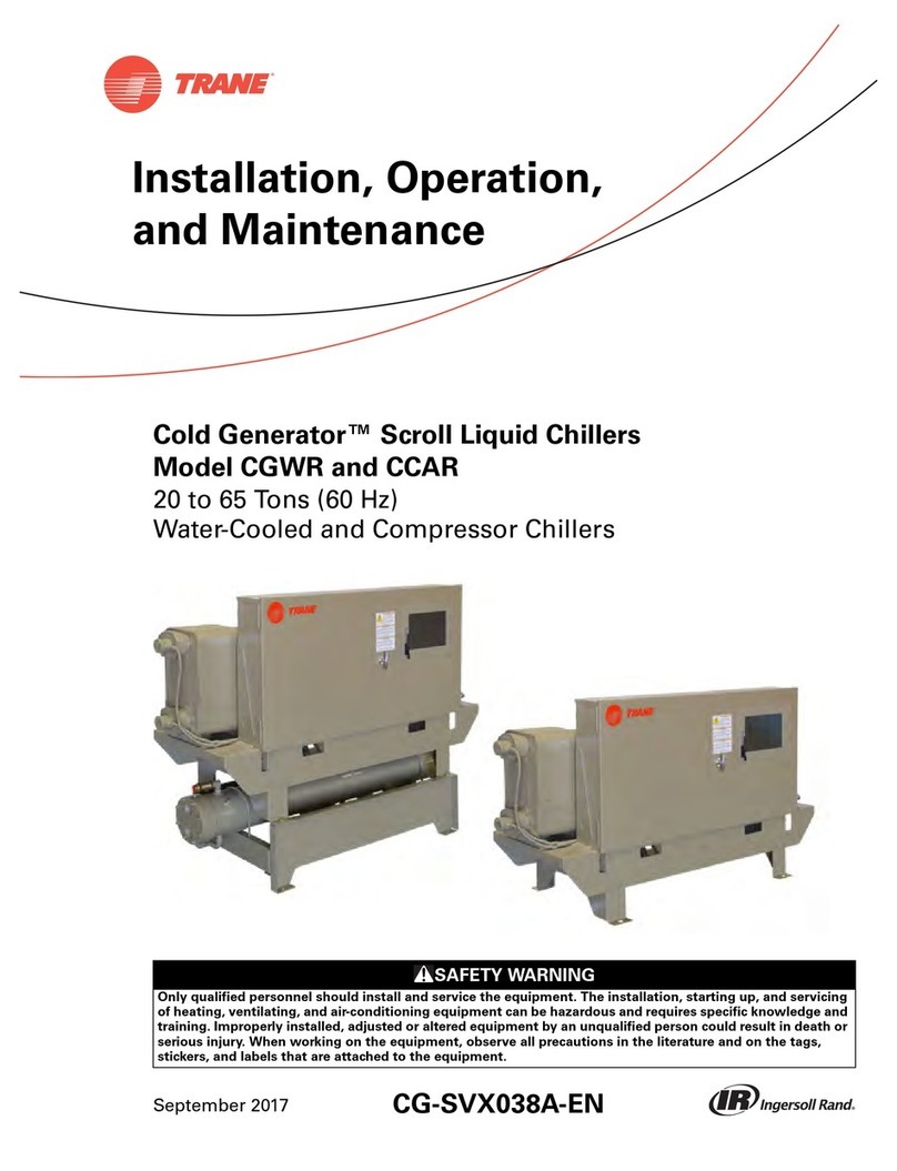 Trane Cold Generator CGWR Series Installation and operating instructions