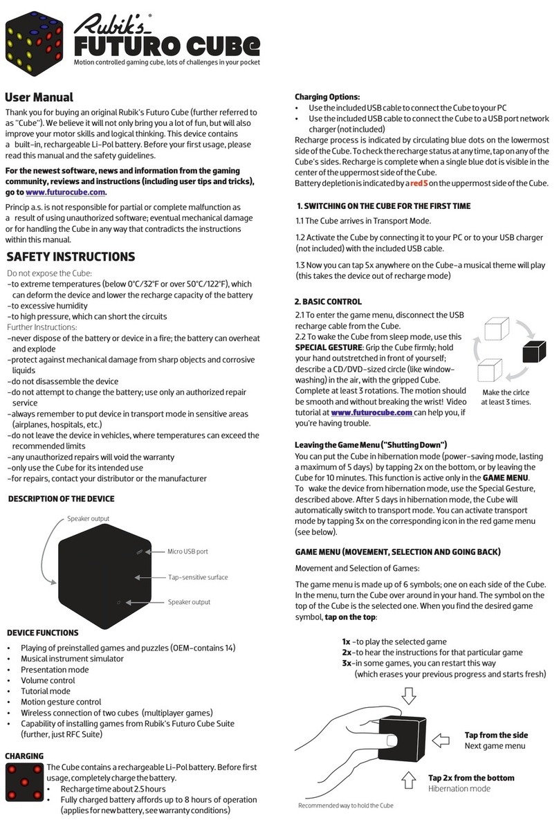Rubik's Futuro Cube PSC01 user manual