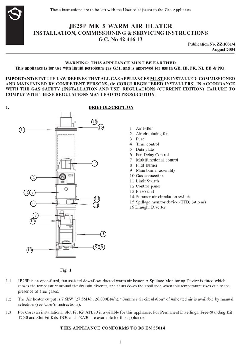 Johnson & Starley JB25P MK 5 User guide