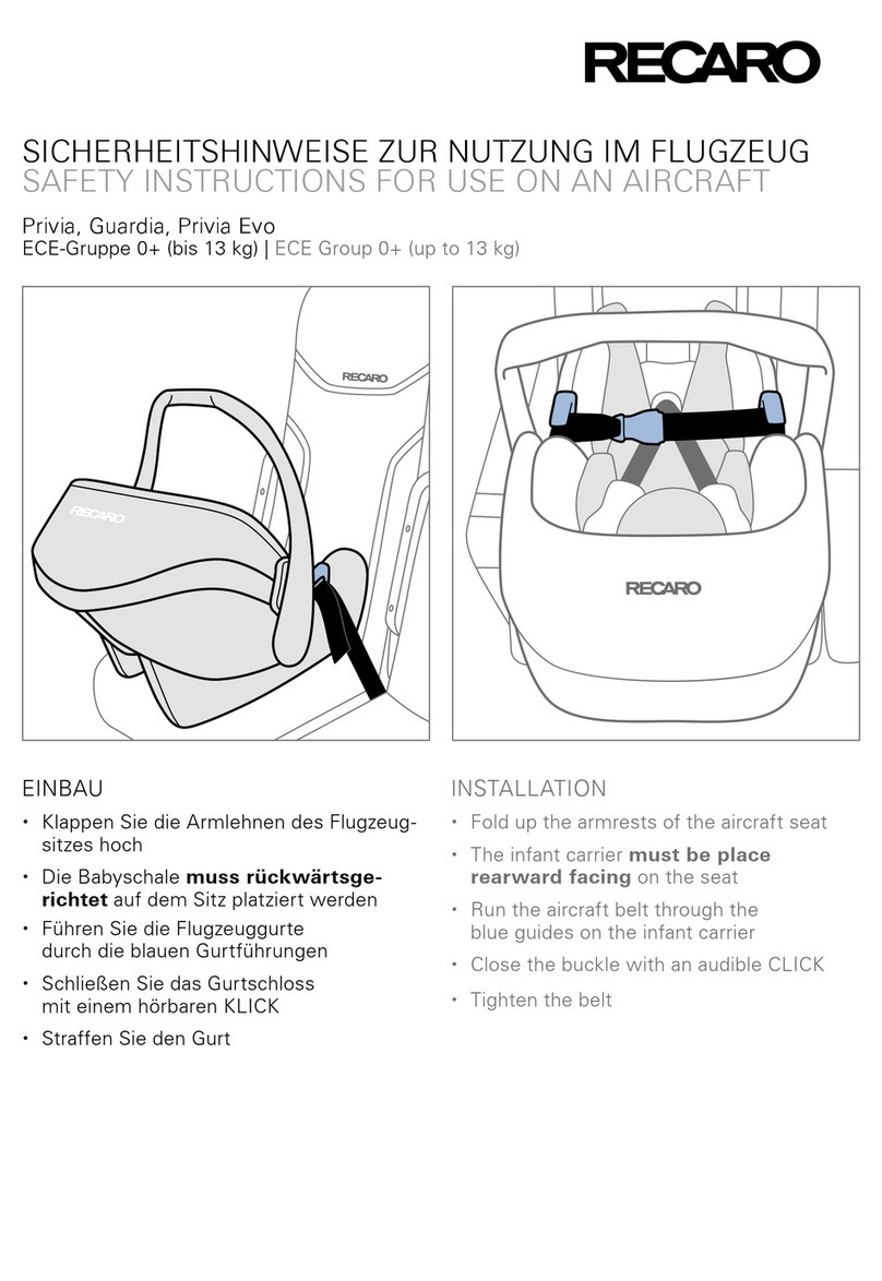 RECARO Privia Safety instructions