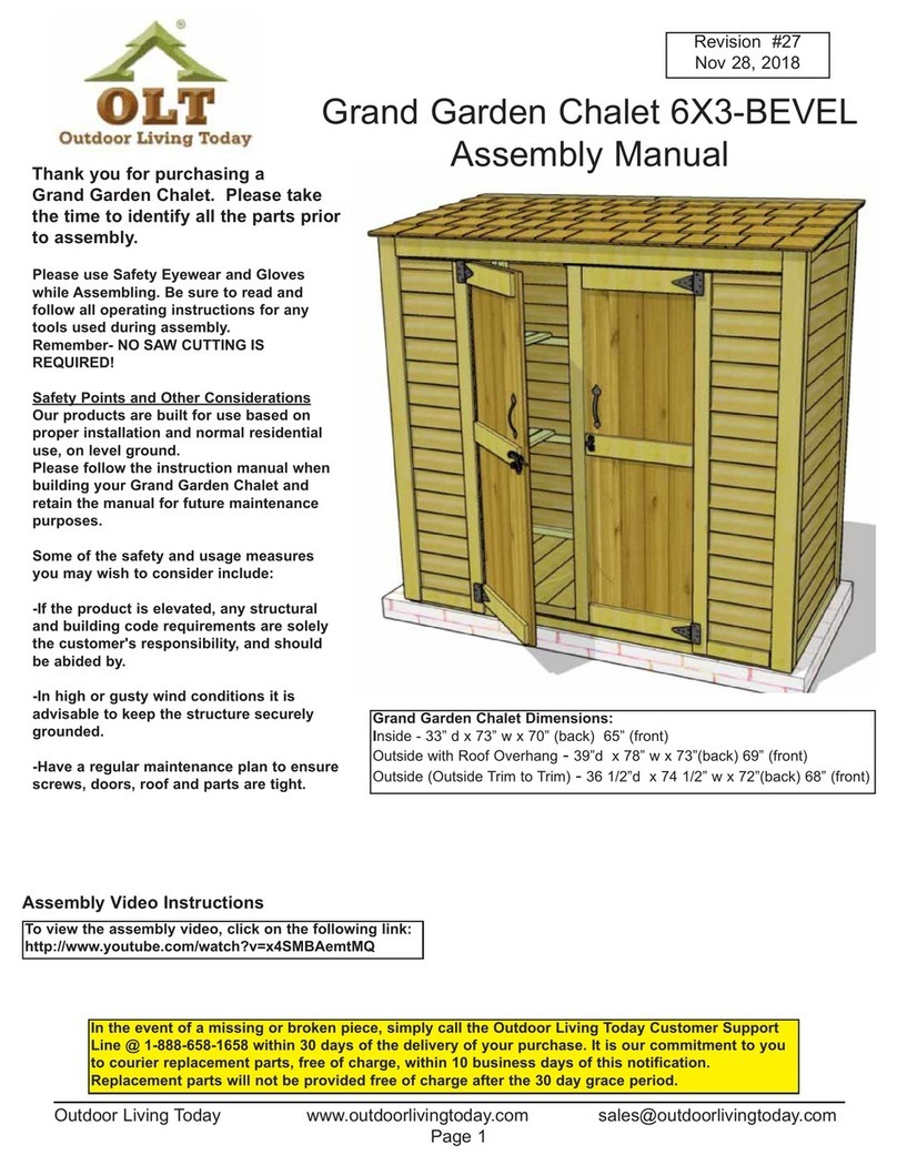 OLT Grand Garden Chalet 6X3-BEVEL User manual