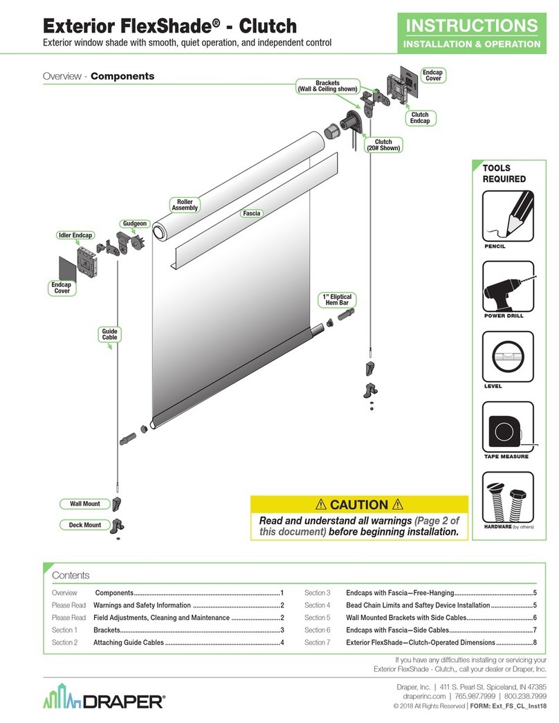 Draper Exterior FlexShade Clutch Installation instructions