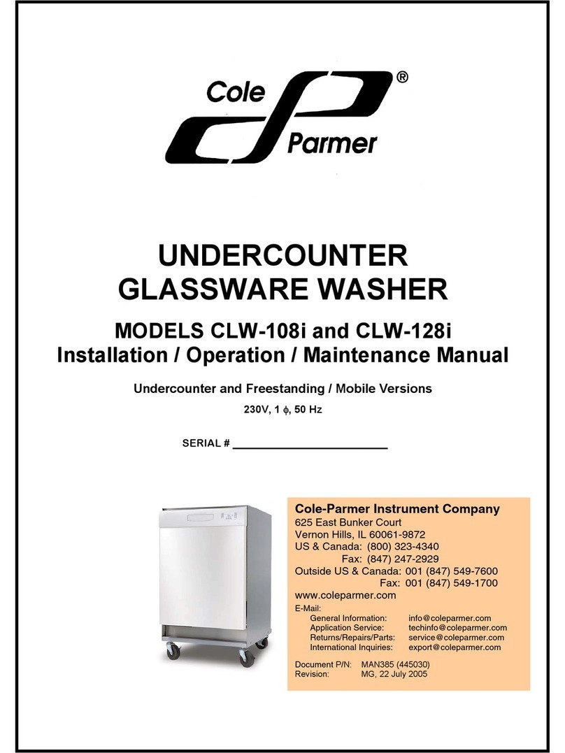 Cole Parmer CLW-108i and CLW-128iInstallation / Operation / Maintenance... Installation, operation and maintanance manual