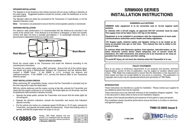 TMC Radio SRM 9000 Series User manual