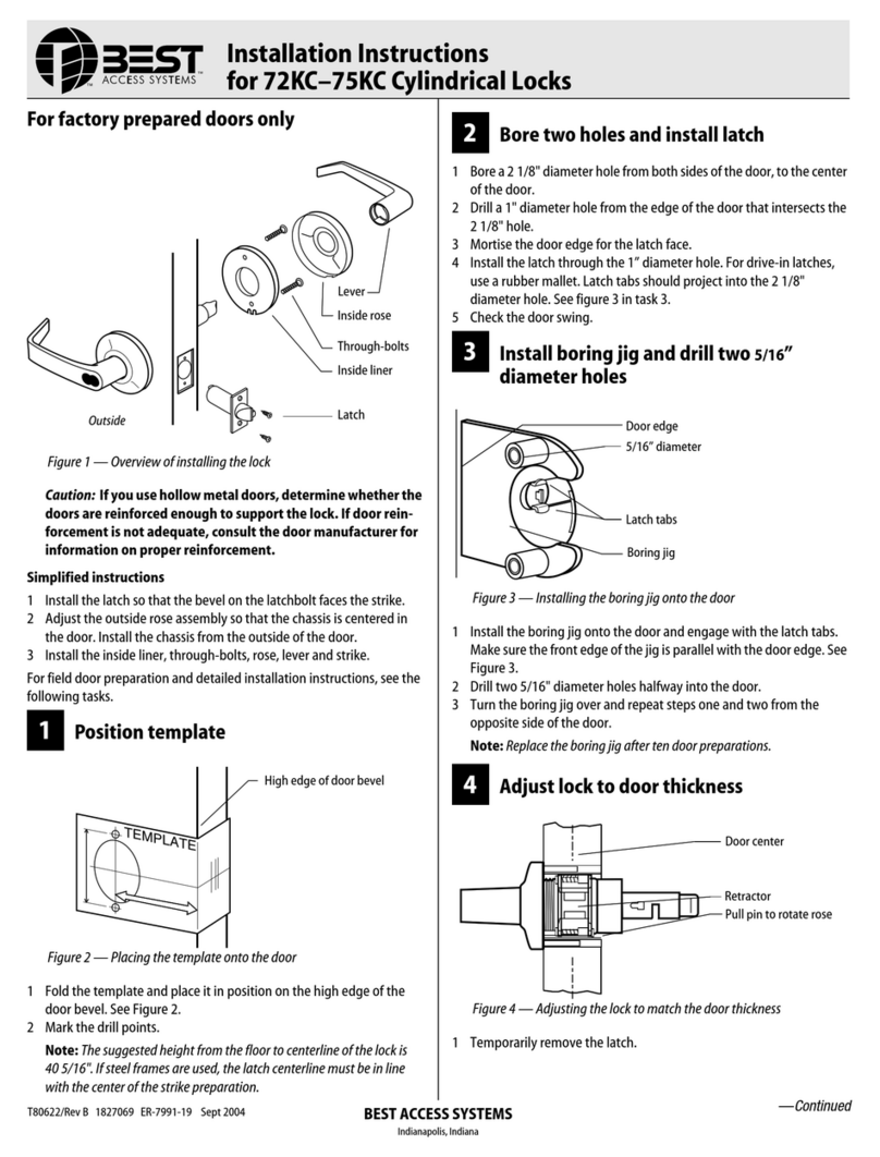 BEST ACCESS SYSTEMS 75KC User manual BEST ACCESS SYSTEMS 75KC User manual
