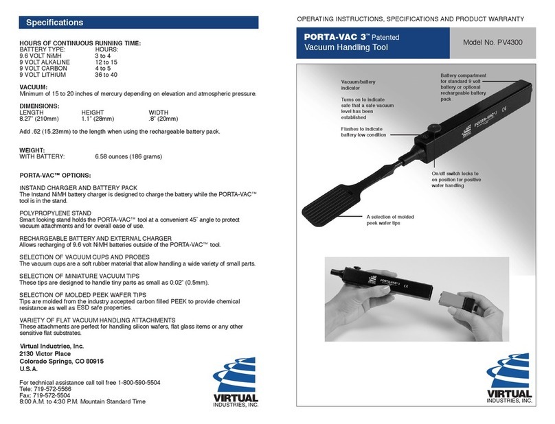 Virtual industries PV4300 operating instructions