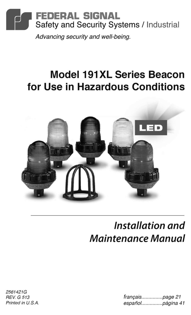 Federal Signal Corporation 191XL Series Installation and maintenance manual