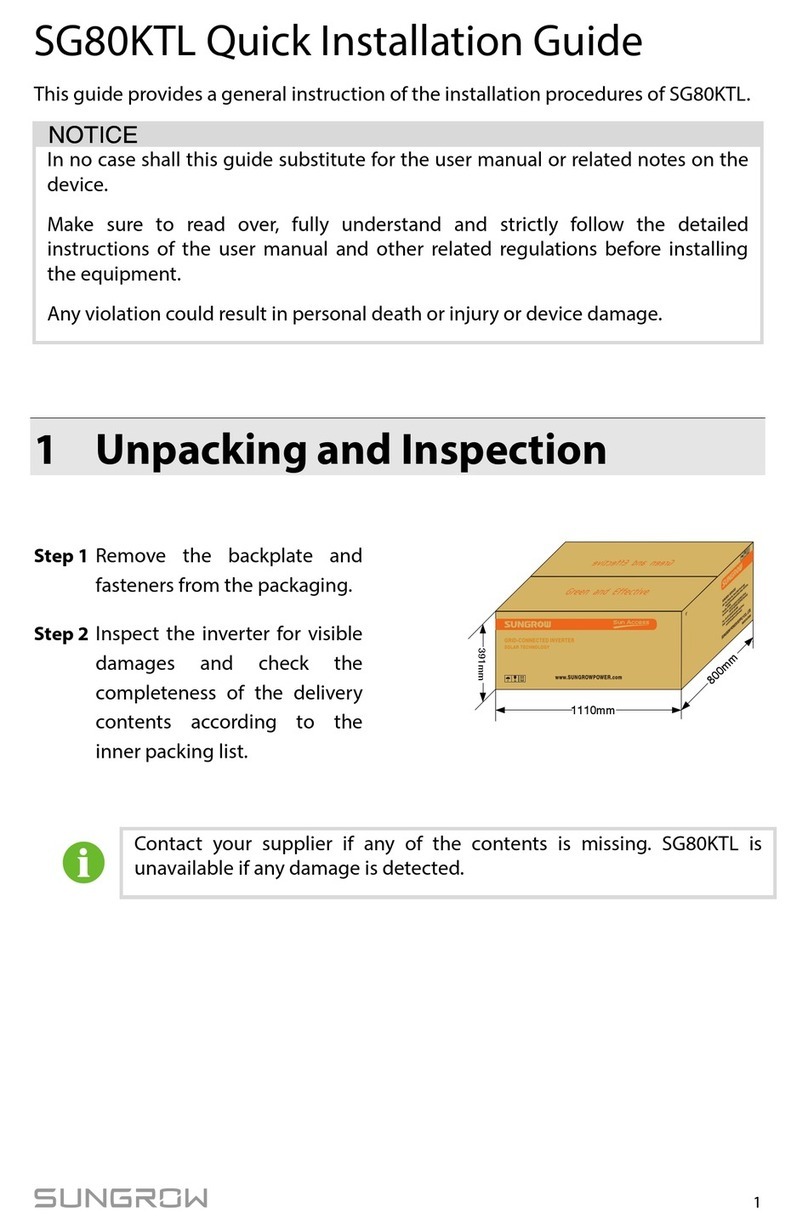 Sungrow SG80KTL Quick installation guide