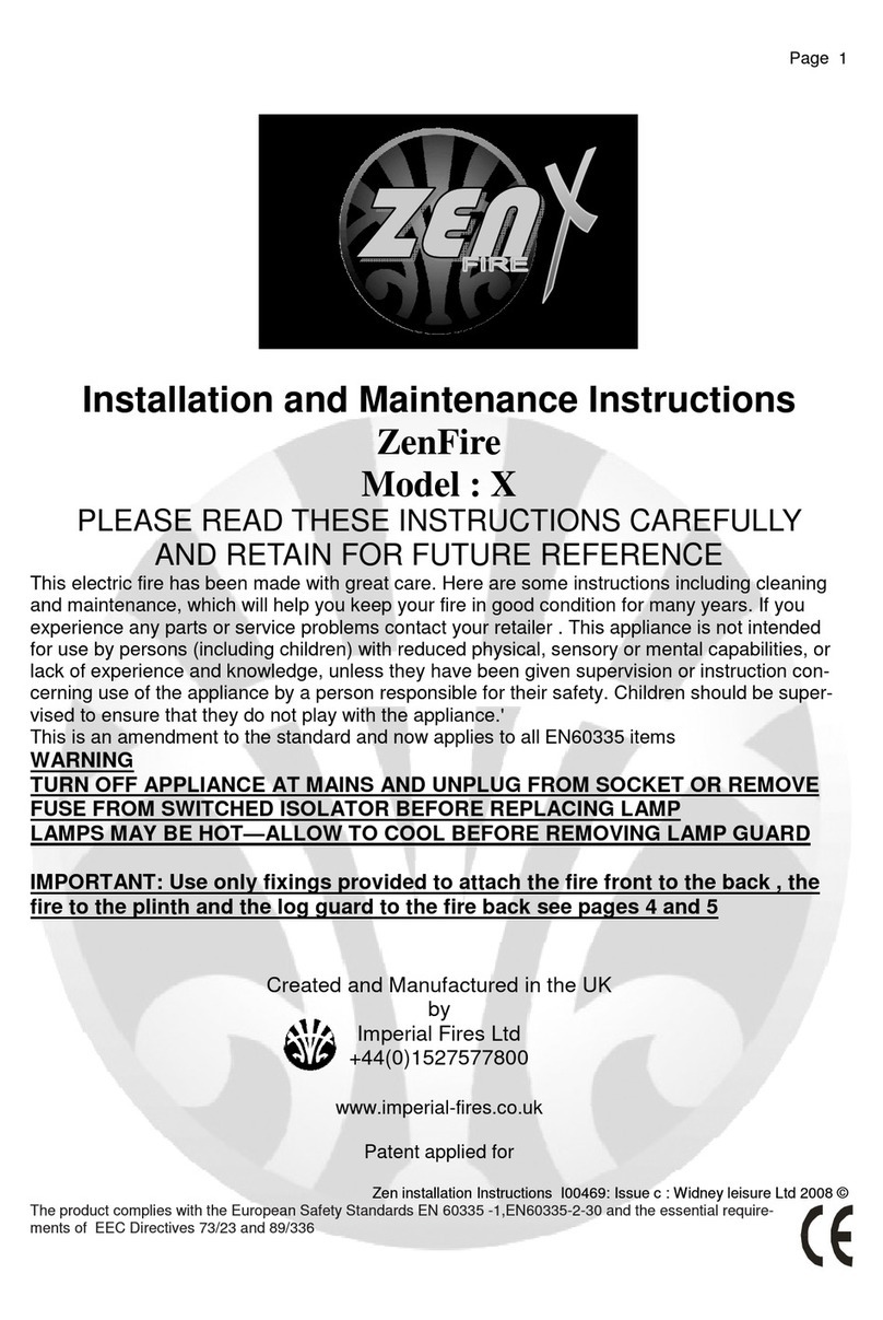 Imperial Fires ZenFire X Installation and maintenance instructions