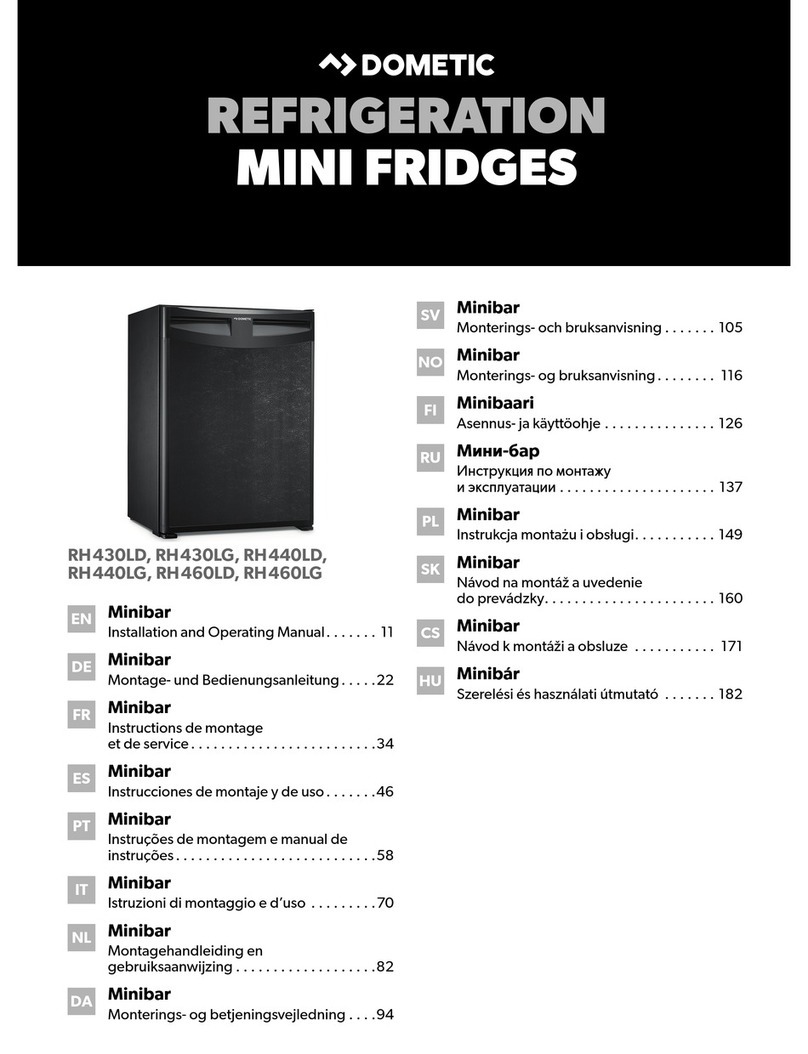 Dometic miniBar RH 430LG Installation and operating manual