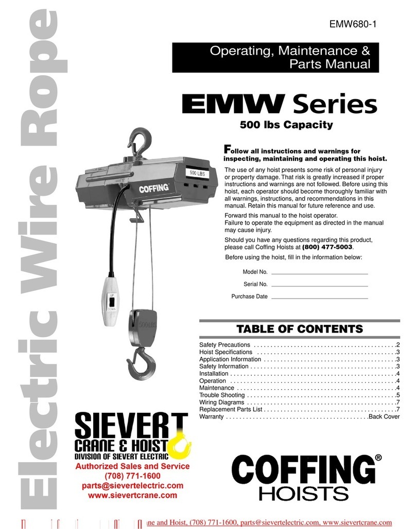 Coffing Hoists EMW Series Operating, Maintenance & Parts Manual