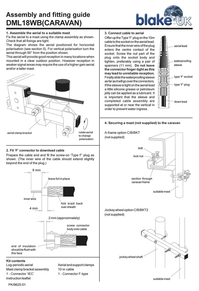Blake UK DML18WB (CARAVAN) Assembly guide