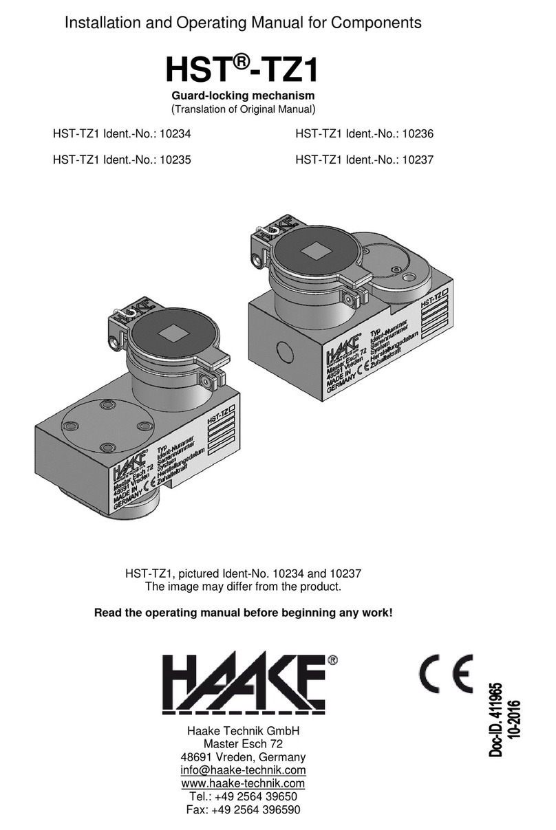 Haake HST-TZ1 Installation and operating manual