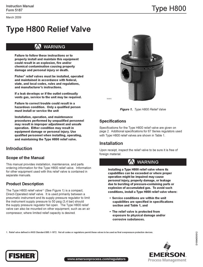 Emerson Fisher Type H800 User manual