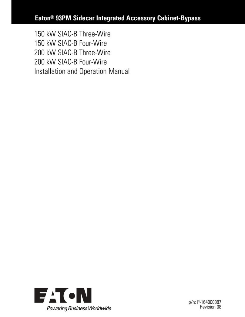 Eaton 93PM 150 kW SIAC-B Three-Wire Installation and operation manual Eaton 93PM 150 kW SIAC-B Three-Wire Installation and operation manual