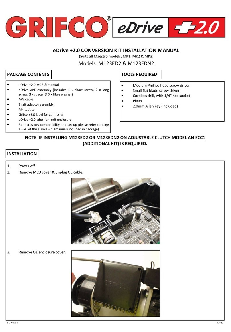Grifco eDrive 2.0 M123ED2 installation manual