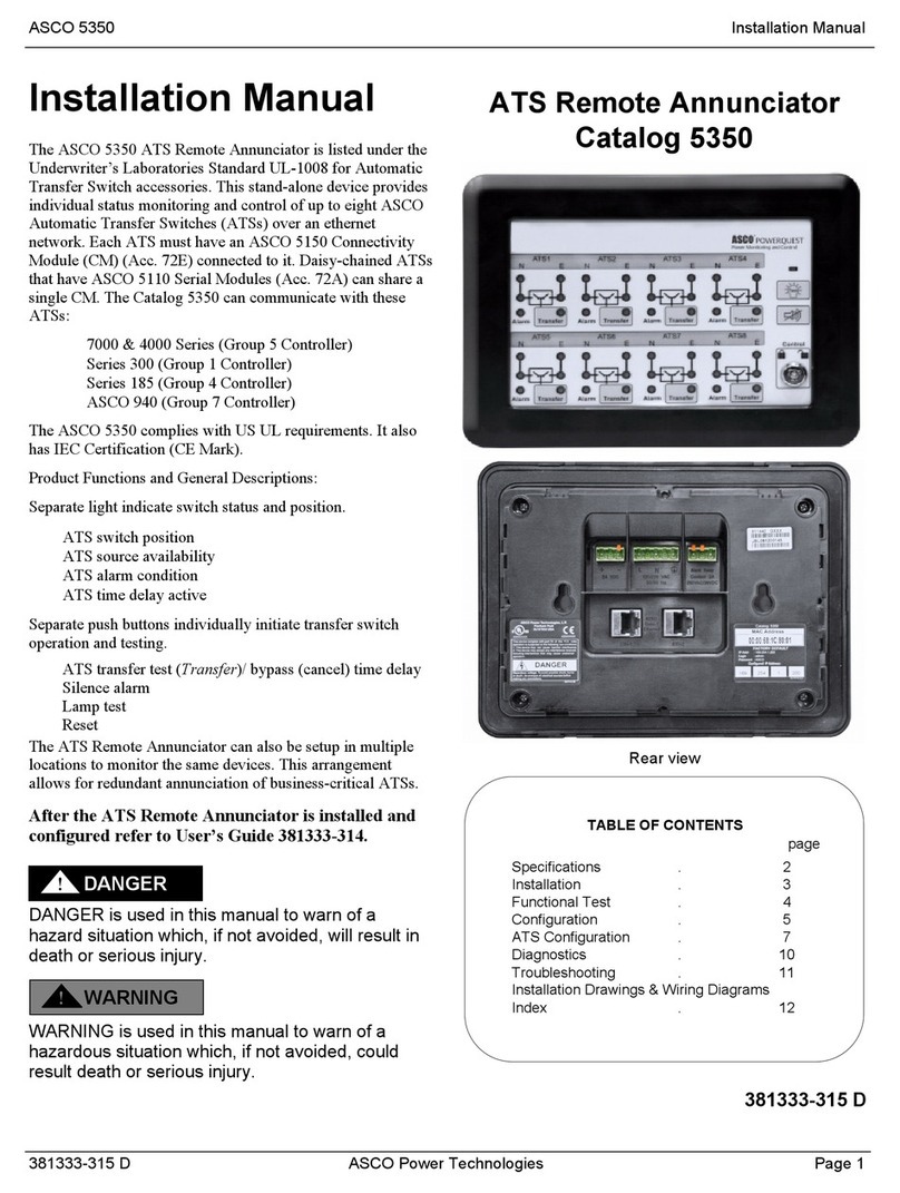 ASCO POWER TECHNOLOGIES 5350 installation manual ASCO POWER TECHNOLOGIES 5350 installation manual