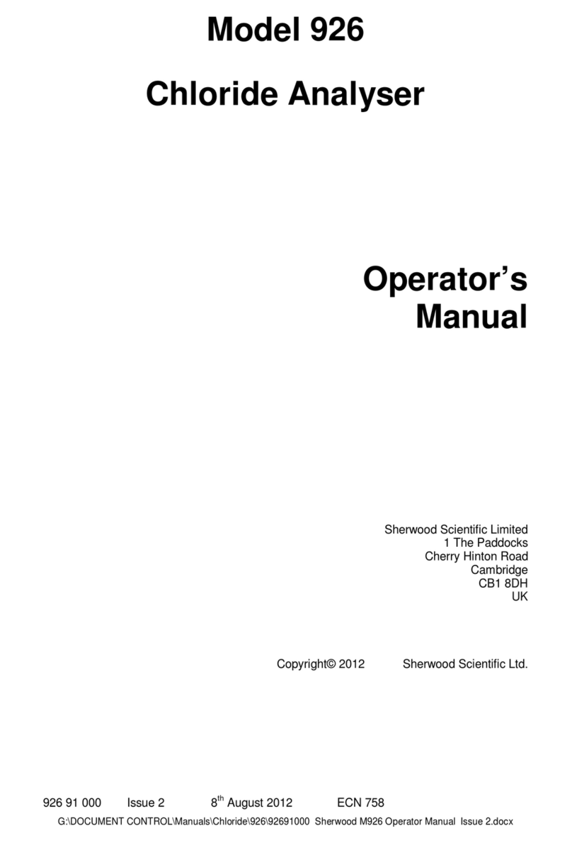 Sherwood Scientific 926 Operator's manual