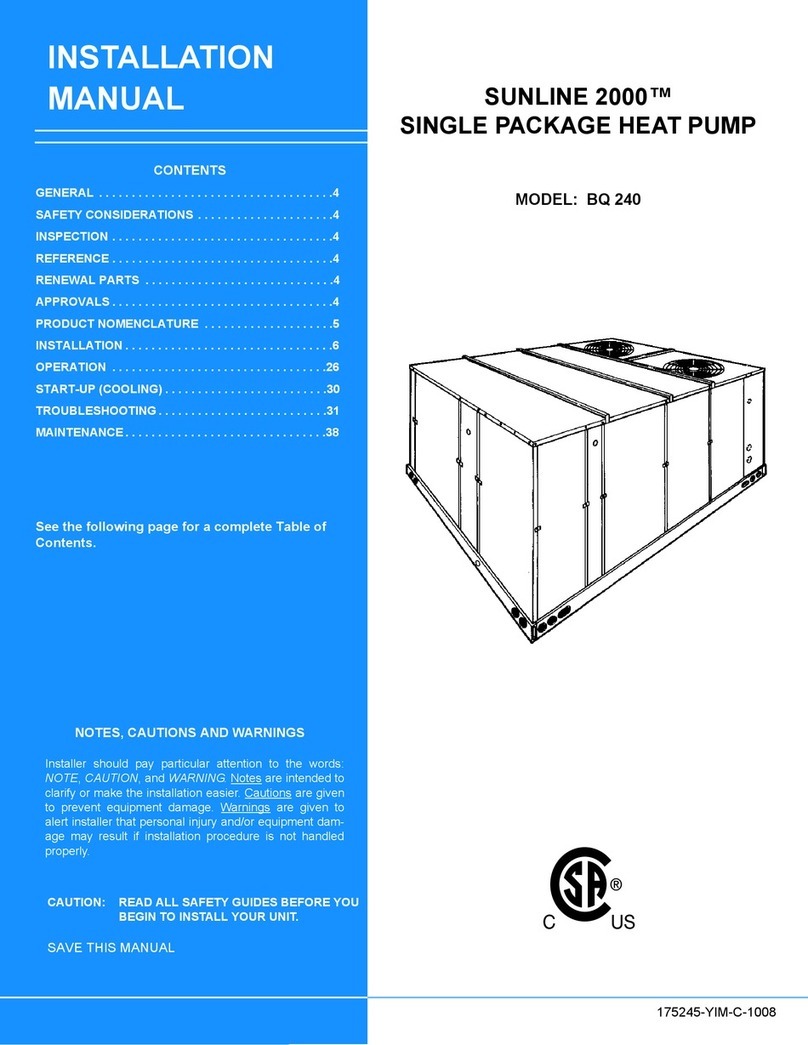 York Sunline 2000 installation manual York Sunline 2000 installation manual
