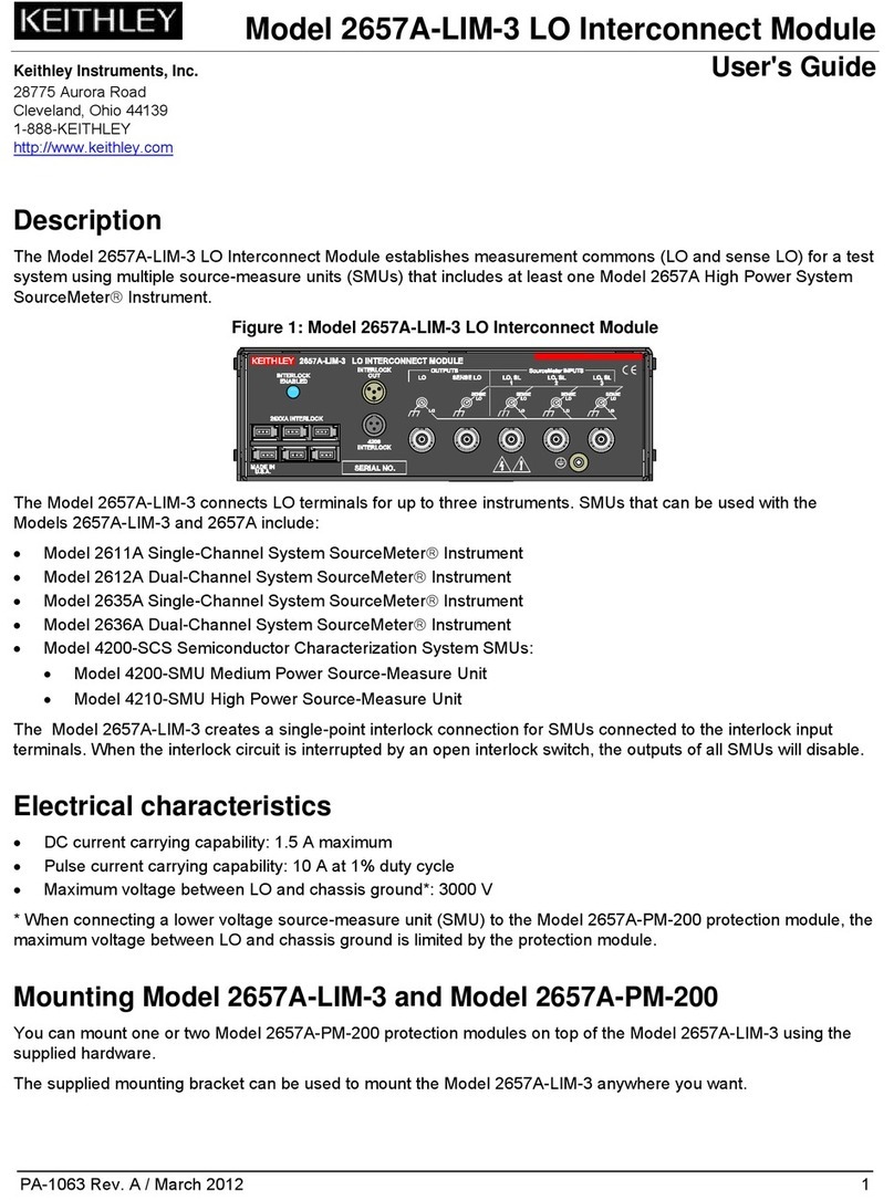 Keithley 2657A-LIM-3 LO User manual