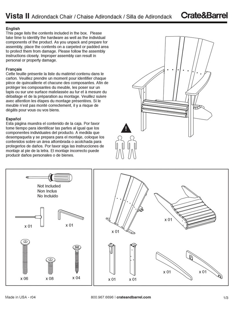 Crate and Barrel Vista II Owner's manual and quick assembly instructions
