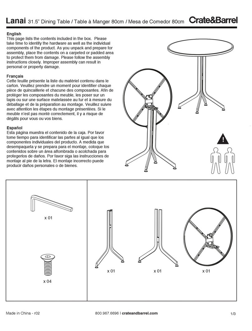 Crate and Barrel Lanai Owner's manual and quick assembly instructions