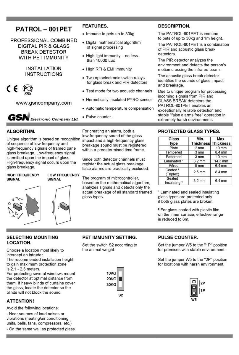 GSN PATROL-801PET installation instructions