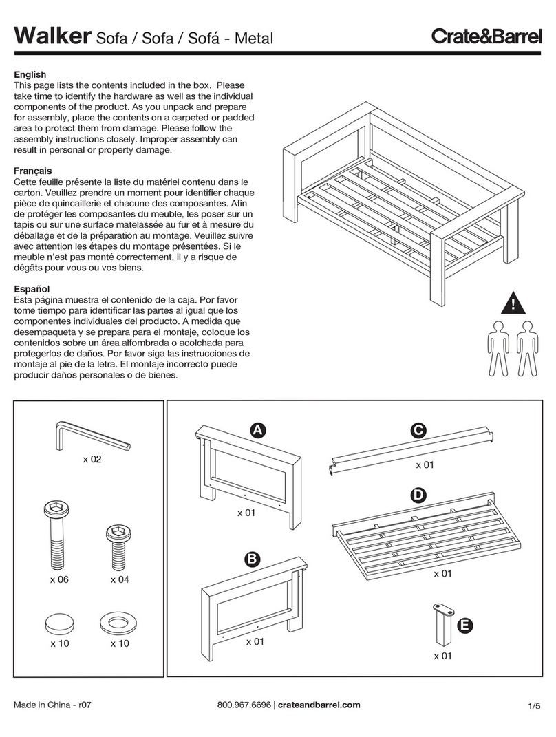 Crate and Barrel Walker Owner's manual and quick assembly instructions