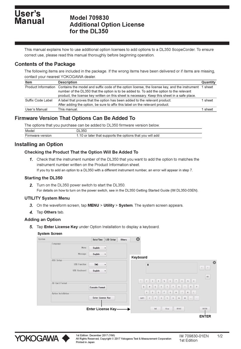YOKOGAWA 709830 user manual
