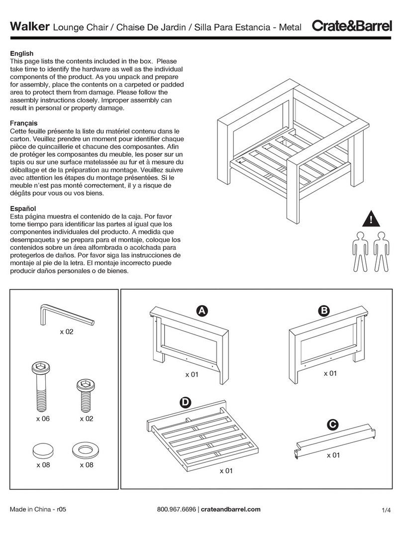 Crate and Barrel Walker Owner's manual and quick assembly instructions Crate and Barrel Walker Owner's manual and quick assembly instructions