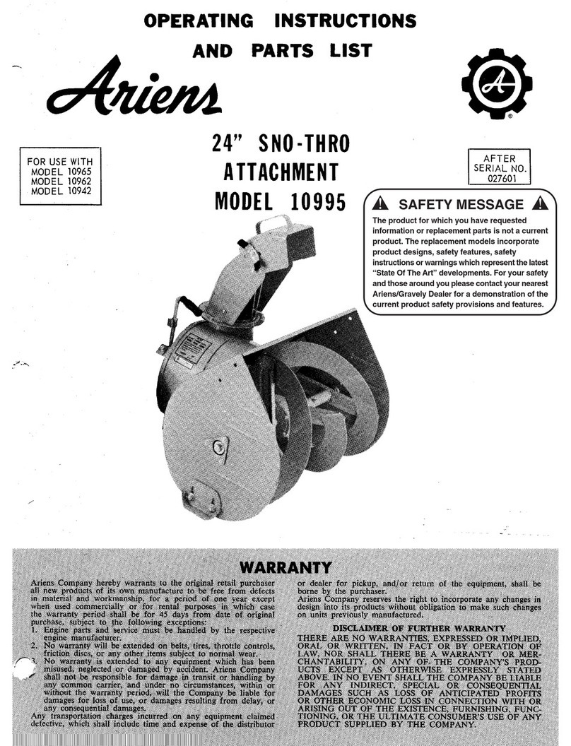 Ariens 10995 Use and care manual Ariens 10995 Use and care manual