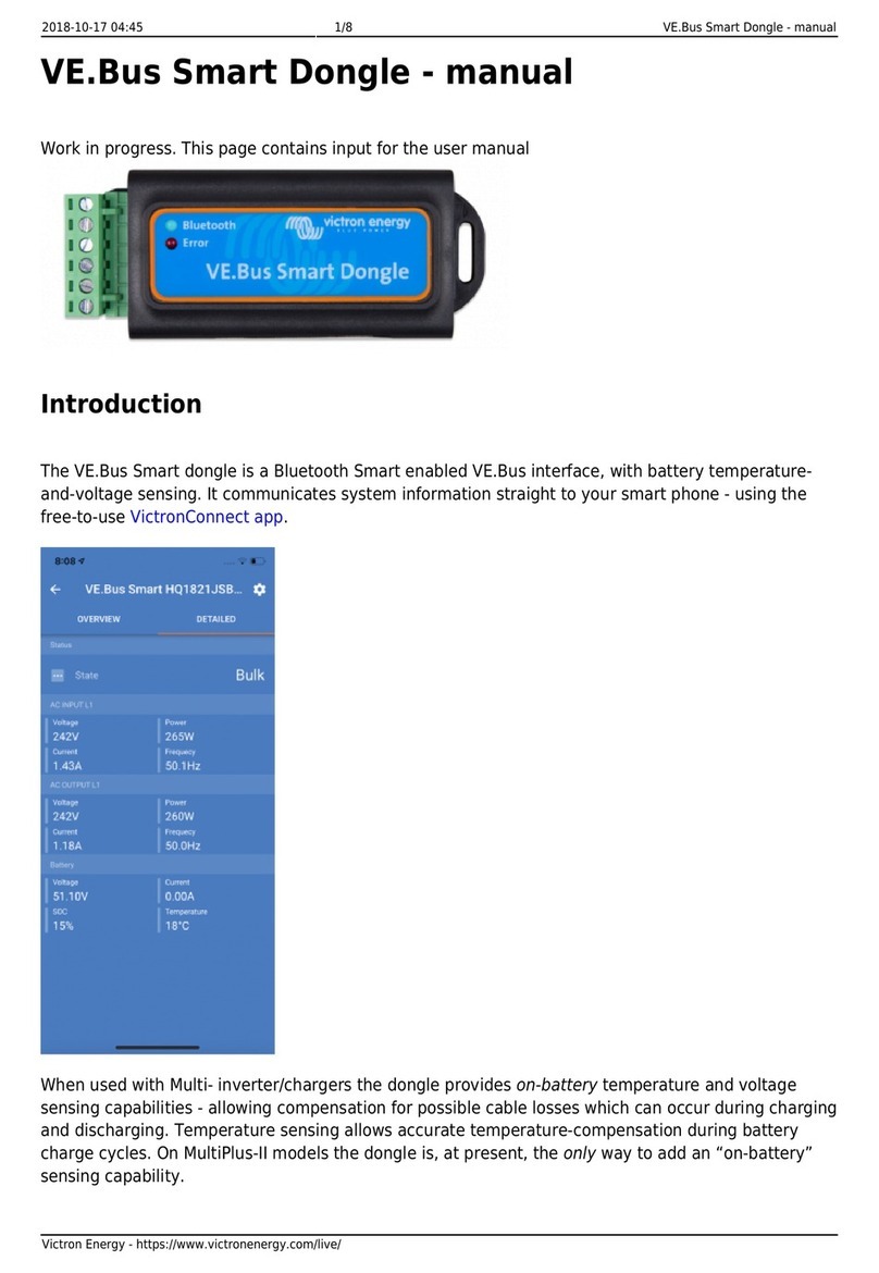 Victron energy VE.Bus Smart Dongle manual