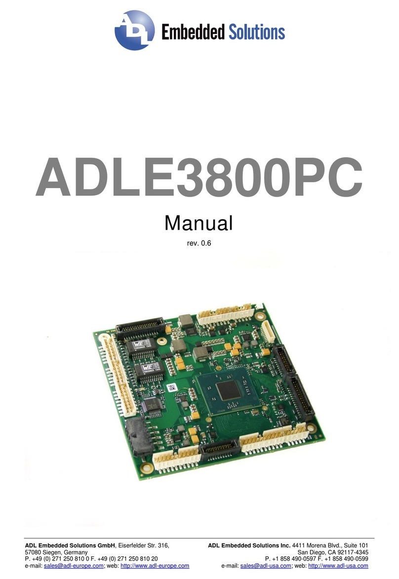 ADL Embedded Solutions ADLE3800PC manual