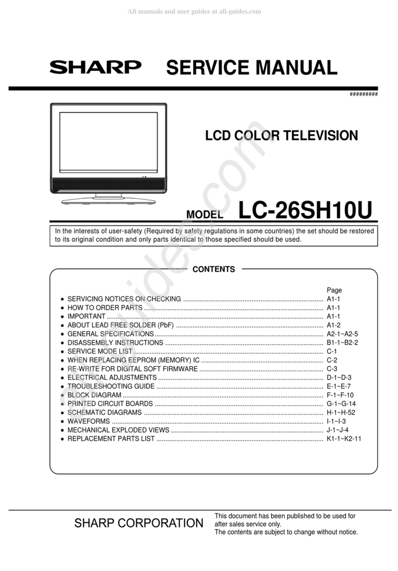 Sharp LC-26SH10U - 26" LCD TV User manual