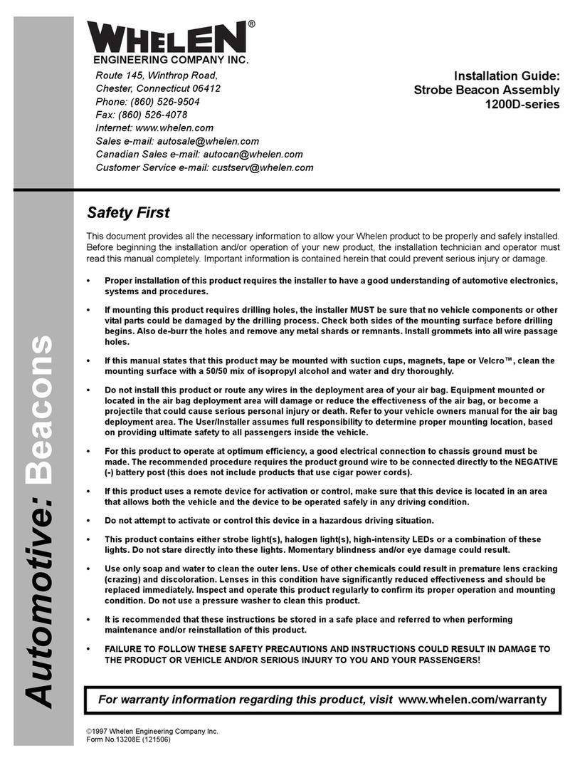 Whelen Engineering Company 1200D Series User manual