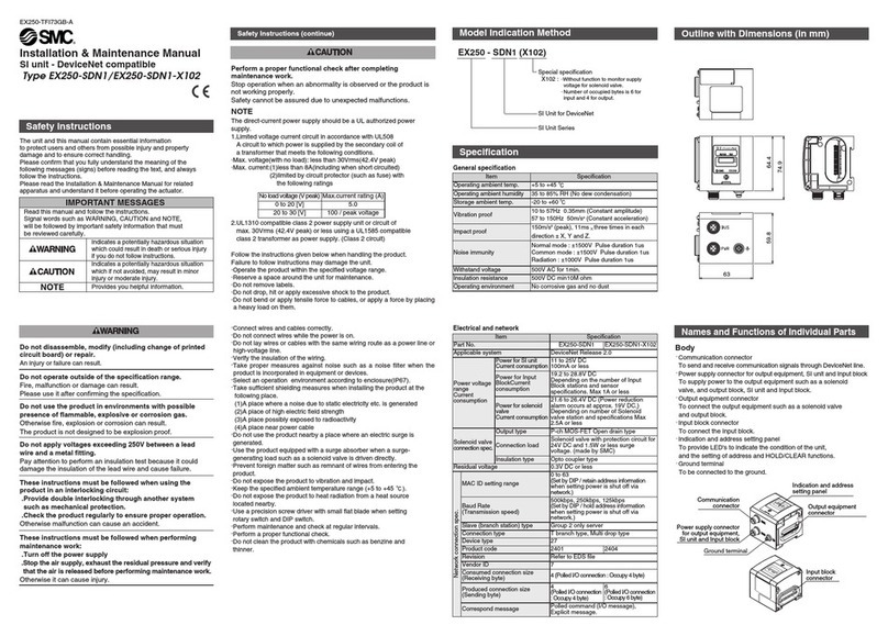 SMC Networks EX250-SDN1-X102 Installation & maintenance manual