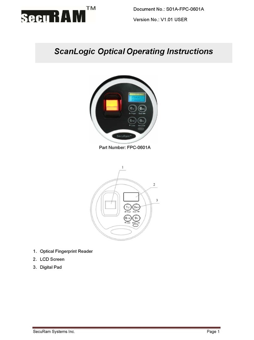 Securam ScanLogic Optical operating instructions