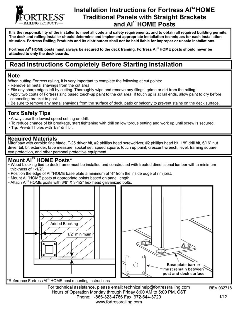 Fortress Technologies Al13 HOME installation instructions