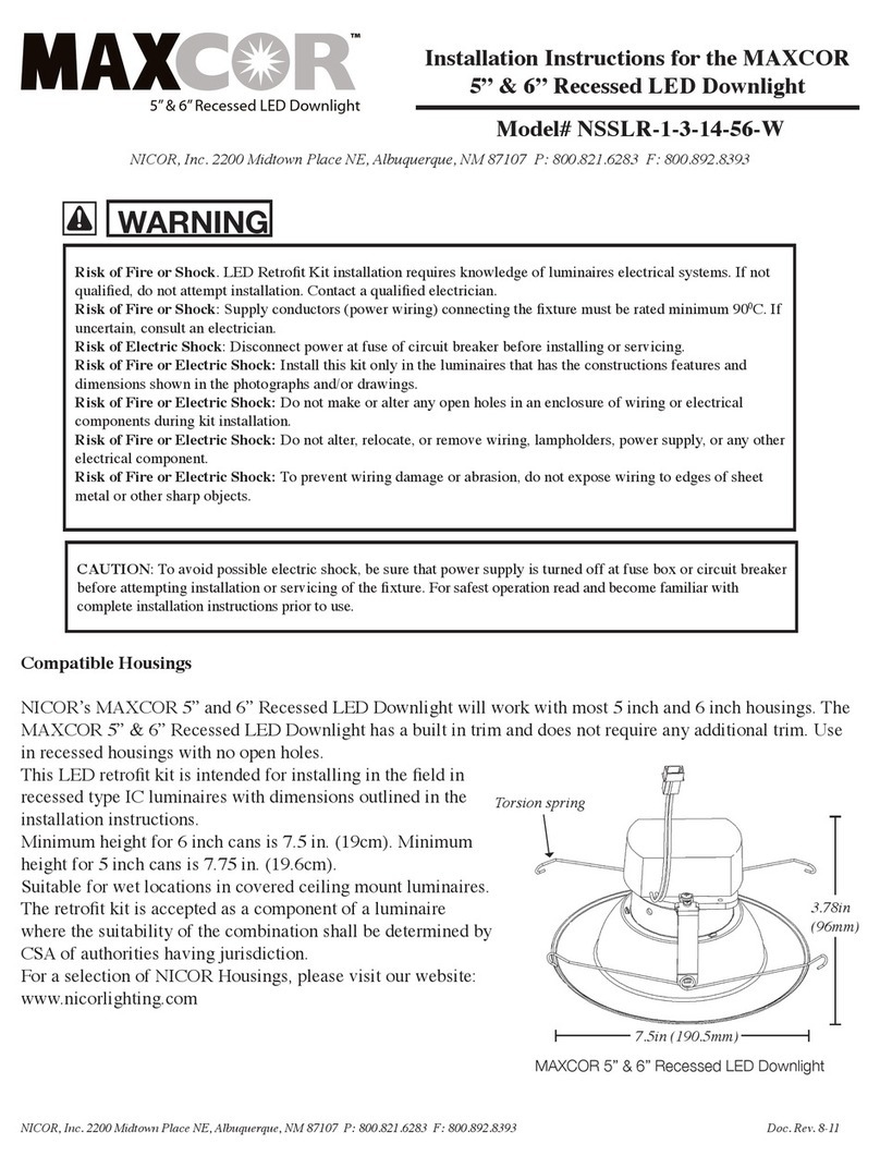 NICOR MAXCOR NSSLR-1-3-14-56-W installation instructions NICOR MAXCOR NSSLR-1-3-14-56-W installation instructions
