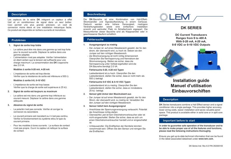 LEM DK series installation guide