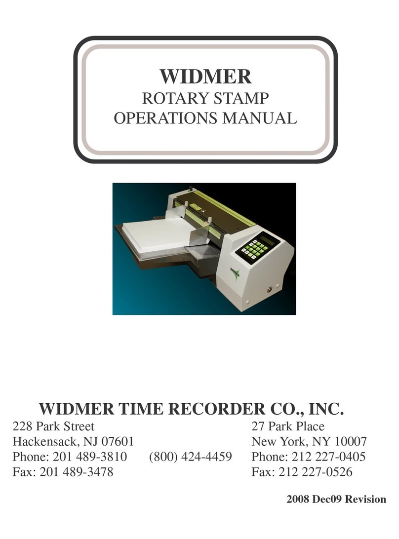 WIDMER TIME RECORDER CO., INC. RS Operation manual