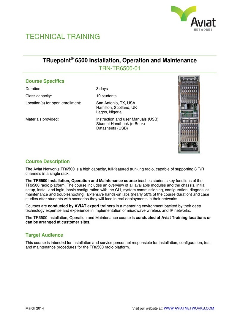 Aviat Networks TRuepoint 6500 Installation, operation and maintenance