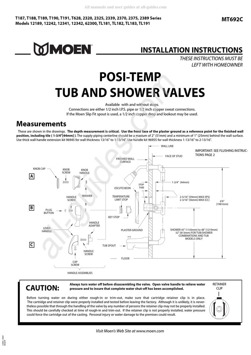 Moen T188 SERIES User manual